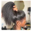 Yaki Kinky prosta peruka 4c Kinky Edge HD HD Front Human Hair Parg for Black Women Nowo wystrzelona brazylijska peruka do włosów Realistyczna naturalna linia włosów 130% Afroamerykanów