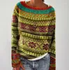 SWEATER SWEATERS KOMENSOWE DLA KOBIET 2023 AUTUMN Wiosna moda swobodna geometryczna łódź łódka szyja żeńska odzież T-shirty pullover topy