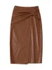 التنانير بو فو فو ميدي للنساء ملابس 2023 في أزياء الشارع الشارع النحيف تنورة تنورة أنثى saias
