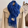 Шарфы 33 цвета, зимний кашемировый шарф, женский толстый теплый платок из пашмины, однотонное женское одеяло с кисточками, Echarpe Bufanda, хиджаб 230927