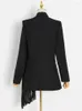 Costumes pour femmes 2023 femmes mode vêtements noir col cranté manches longues Patchwork gland ourlet solide blazers occasionnels