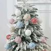 Décoration de fête 6pcs 8cm Boule de Noël Ornements 2023 Arbre suspendu Pendentifs en poudre colorée Sphères pour la maison