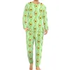 Men's Sleepwear Avocado Pajamas Male Fruit Food Hug Love Retro Spring Long Sleeves Two Piece Casual Print Set Large Size 6XL