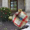 Decorazione natalizia palla gonfiabile per esterni 60 cm decorazione per albero di Natale ornamento per interni grandi palline rotonde in pvc fiocco di neve oro argento