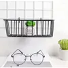 Storage Baskets 2 PCS Shelf For Design Metal Wall Grille Grid Po Used Lattice Wire Basket