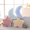 Plüschkissen Kissen Bonbonfarben Wolke Stern Mond Regenbogenkissen runde Form gefülltes weiches Ballkissen Kissen Home Sofa Dekor Kissen Geschenk für Freund 230926