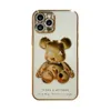 New Hot Sale Luxury 3D Plating Violent Bear Phone Case For iPhone 14 13 Pro MAX 12 11 Cartoon Transparent TPU Shockproof Cover