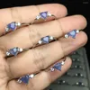 Anelli a grappolo 1 pezzo Fengbaowu Anello a cuore con tanzanite naturale Anello in argento sterling 925 Pietra di guarigione Reiki Regalo di gioielli di moda per le donne