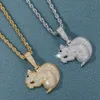 Hip micro inlaid zircon cute little squirrel pendant small animal personality trendsetter hip hop jewelry men's and women's accessories