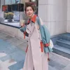 Femmes Trench Coats Contraste Couture Coupe-Vent Moyen Long Printemps Automne Vêtements Version Coréenne Lâche Ceinture Manteau Pour Les Femmes 230927
