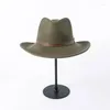 Berets inverno moda fedoras para homens mulheres panamá jazz chapéu outono primavera preto mistura de lã boné ao ar livre casual 56-58cm lm104