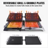 Vevor grelha elétrica comercial 14.5 "1500w aço inoxidável restaurante teppanyaki grill com placa de cozimento de ferro antiaderente