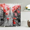 Shower Curtains Waterproof Curtain For Bathroom Paris Tower Landscape Print Bathtub Polyester With 12 Pcs Hooks220k