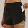 Taschen Fitness Damen Freizeit Sport Mädchen Fake Zweiteilige Sport Fitness Shorts