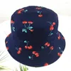 Bérets en coton imprimé cerise, chapeau de pêcheur, casquette de soleil de voyage en plein air, chapeaux pour hommes et femmes 519