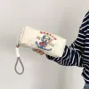 Bolsas de almacenamiento con estampado de dibujos animados para mujer, bolso de cosméticos sencillo para mujer, estuche de lápices portátil suave para chicas universitarias, bolso de mano