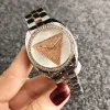 Gue moda marca relógio de pulso de quartzo para mulheres menina estilo de cristal triangular mostrador metal pulseira de aço relógios frete grátis designer presente venda quente