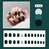 Faux ongles manucure portable français faux mode couverture complète tête carrée pointes d'ongles de longueur moyenne femmes