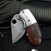 Mini coltello tascabile Coltello per disimballaggio Coltello in acciaio damasco Coltello pieghevole portatile per portachiavi