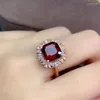 Cluster Ringe KJJEAXCMY Edlen Schmuck 925 Sterling Silber Natürliche Edelstein Granat Frau Dame Mädchen Weibliche Kristall Ring Unterstützung Test Verkauf