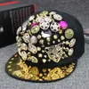 Casquettes de balle en gros Spiked Rivet clou à la main en cuir de peau de serpent de luxe marque Snapback pour femmes hommes blanc noir nouveauté casquette de baseball chapeaux x0927