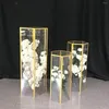 Partydekoration Großhandel Klare Zylindersäule Sockel Bodenvase Hochzeit Tischdekoration Acryl Blumenständer Display Für