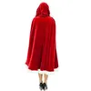 Stage Wear Christmas Cloak Women Hooded Ponchos Jacket Long Adult Kids Thick Warm Xmas Cape Party Costume Women's Clothing