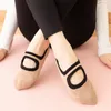 Спортивные носки женские силиконовые для йоги Нескользящие хлопковые носки для пилатеса с открытой спиной женские невидимые для фитнеса и танцев, балета, спортзала, пола