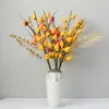 Party Decoration Artificial Persimmon Fruit Golden Branch For Home Decor Dining Table Vase Ornament Christmas Tree Accessories