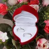 Geschenkverpackung Rose Herzform Ringbox Hochzeitszeremonie für Etui Ohrring Schmuck