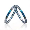 Charmarmband Moocare rostfritt stål Länk armband manschettblå tunn metall handledshandskedja för manlig och kvinnlig