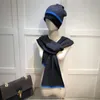 Chapeau à carreaux, écharpe, 2 pièces, marque de luxe, bonnets, design unisexe, châle chaud en laine, décontracté