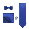 Neck Ties 4 PCS Luxury Box Tie Set For Men Necktie Bowtie Handkerchief Cufflinks Polyester Mens Suit Wedding Party Gift Cravat Accessory 231013