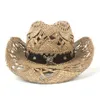 Cloches Womem Men Straw Western Cowboy Cowgirl Hombre Sombrero Capup