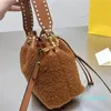 Women Handbag Purse Winter Fur Crossbody Bags Lady Mini Hand Totes Fashion letter Detchable Shoulder Strap