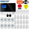 Alarm Systems W2B Security Alarm System for Home GSM WiFi Tuya Smart Life App Control Burglar Alarm Kit med Door Sensor Work med Alexa YQ230927