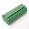 Titta på lådor Fall Portable Box Pu Leather Roll Pouch Storage Collector med Slid in Out Travel Case Organizers Green Gift210n