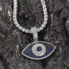 Iced Out Devil Eye Pendant Necklace Gold Silver Plated Mens Bling Hip Hop Jewelry Gift277b