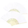 Party Favor 12PCS Hand Painted White 21cm Foldable Paper Fan Bar Home Decoration Gift Easter Large Show Valentine's Day Wedding