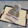 Stylish Knitted Hat Designer Winter Warm Cap Beanie Caps for Man Woman Cute Fur Ball Hats 4 Colors