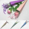 Confezione regalo Fiore singolo Scatola di rose PVC Triangolare Bouquet Carta da imballaggio Sacchetti di plastica Scatole Custodie per fiori Regali Packaging183A