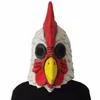 Maschere per feste Gallo in lattice bianco Adulti Pollo pazzo Galletto Halloween Spaventoso Divertente Masquerade Cosplay 220826283S