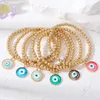 Türkische Evil Eye Charm Perlen Armband für Frauen Boho Farbe Runde Glück Blue Eye Stretch elastische Seil Kette Party Hochzeit Schmuck