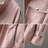Frauen Trenchcoats Windjacke Herbst Koreanische Wilde Lose Stehkragen Mode Rosa Jacke Weibliche Student Mantel Futter 96 230927