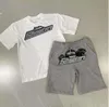 Yaz Kısa Kollu Tişört Erkek Şort Trapstar Tasarımcı Tshirt American Hip Hop Sweatshirt Pamuk Pantolon Büyük Boy Pullover Tee Trailsuit İki Parçalı Set 557ess