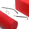 간단한 다목적 및 절묘한 디자인 남성 선글라스 림리스 금속 여성 선글라스 VU400 보호 비치 안경 크기 58 15 140 오리지널 박스와 박스