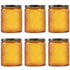 6pcs kits de recipientes de velas de vidro em relevo vazios redondos para fazer frascos de conserva garrafas de armazenamento 253l