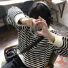 Pulls pour femmes Deeptown Harajuku Noir Blanc Rayé Femmes Style japonais Pulls surdimensionnés Pull Preppy Coréen Casual Tricoté