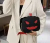 Halloween gotycka nowość torba na ramię stałe kolor dyni nietoperz skrzydło crossbody torebka kreatywna regulowana pasek