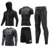 Chaquetas para hombres Poliéster Secado rápido Elástico Tallas grandes Camiseta deportiva Ropa de entrenamiento de 5 piezas Ropa de gimnasio para hombres 230927